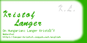 kristof langer business card